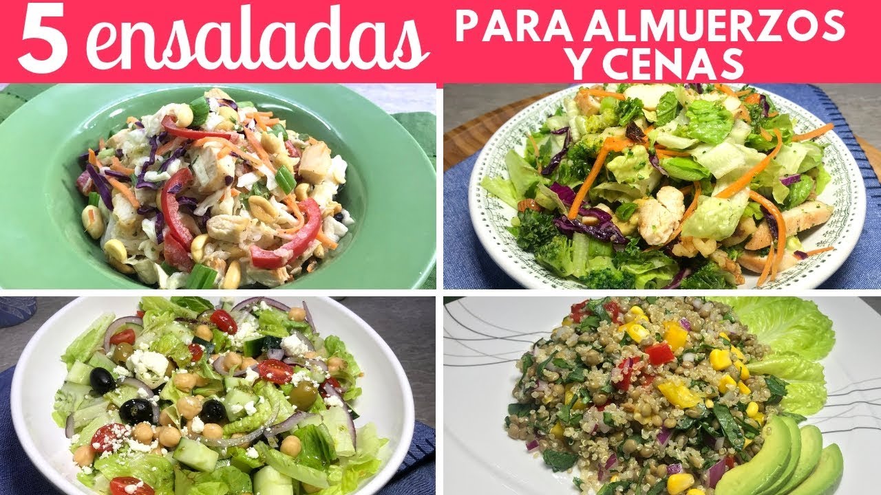 5 Ensaladas fáciles para Almuerzos y Cenas |Cocina de Addy