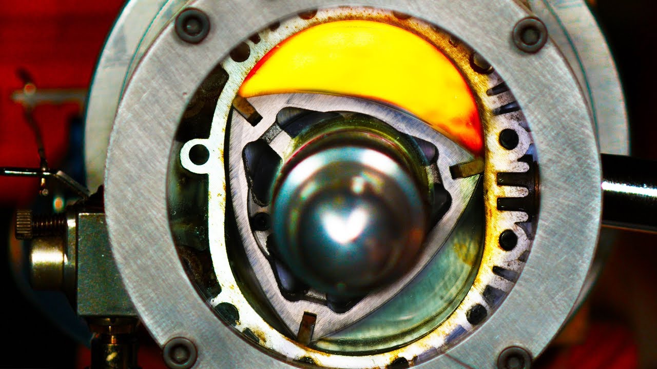 See Thru Rotary Engine in Slow Motion – (Wankel Engine) 4K