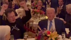 Trump and Elon Musk dance to YMCA at Mar-a-Lago Thanksgiving dinner…. 11-29-2024