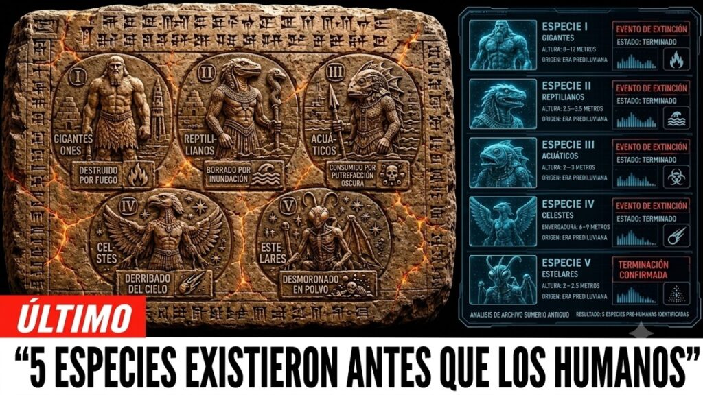 Tablilla Sumeria revela 5 Especies antes de los Humanos., cómo terminó cada una.? 07-20-2026